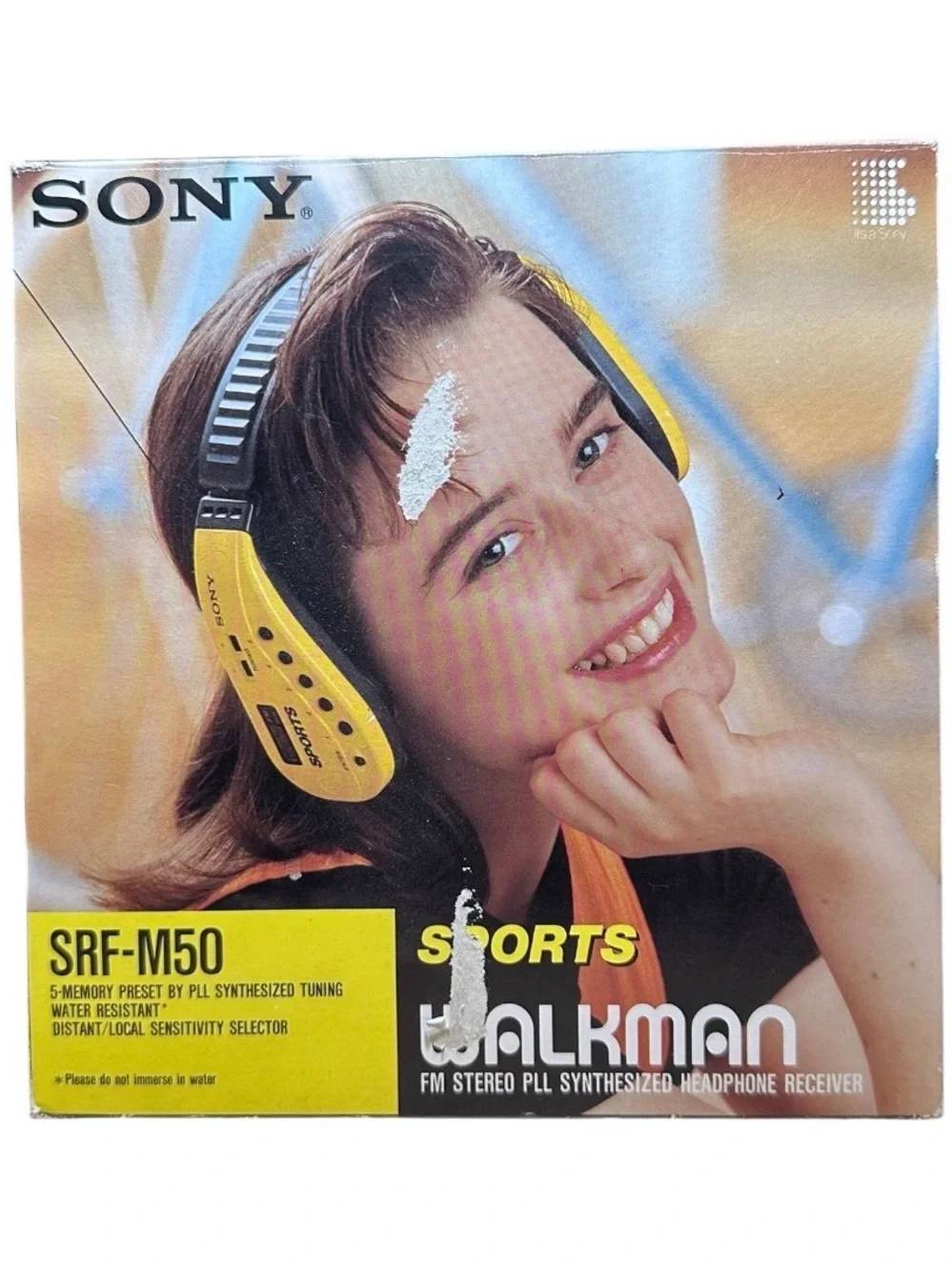 Sony Yellow and Black Sports Walkman Headband Receiver